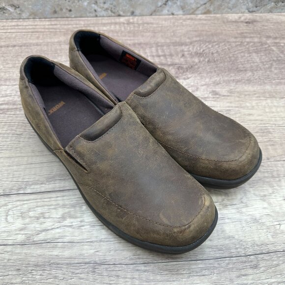 Worx By Red Wing Womens Shoes 8.5 Brown Distressed Slip On Loafers Slip Resistan - Picture 1 of 12